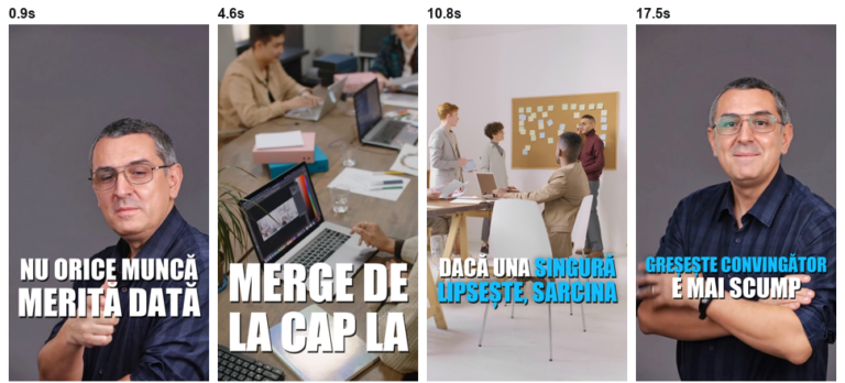 Subtitrarea finală, cu cuvintele apărând pe rând și cuvintele-cheie colorate